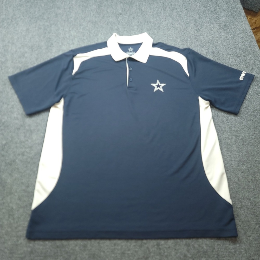 Dallas Cowboys Authentic NFL Polo Shirt Men 2XL Navy Blue White Embroidered Star